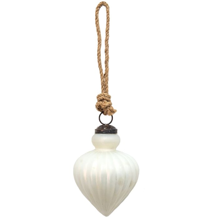 Clayre & Eef 6GL3679 Рождественские баулы Ø 8x9 см Белые рождественские баулы