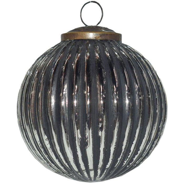 Clayre & Eef 6GL3755 Елочная игрушка Ø 10x10 см черно-серебристого цвета