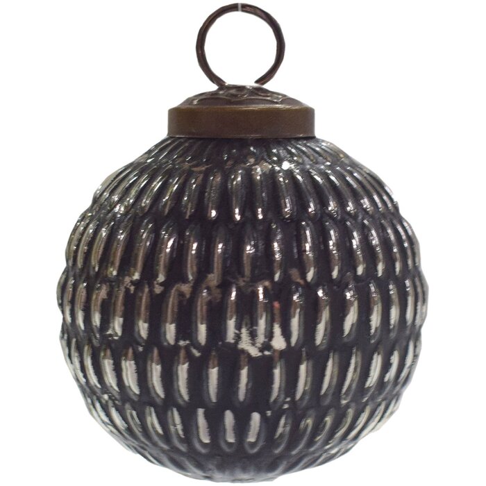 Clayre & Eef 6GL3758 Елочные игрушки Ø 7x7 см черный - серебряный цвет