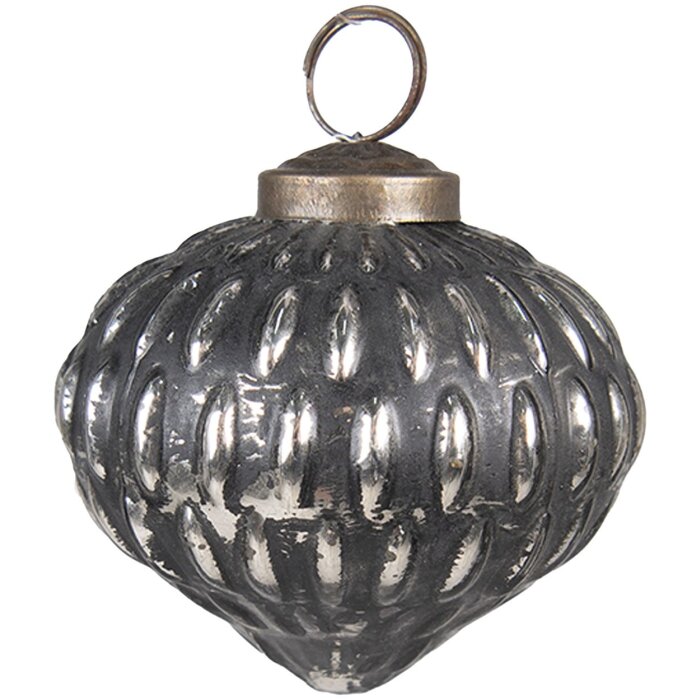 Clayre & Eef 6GL3759 Елочная игрушка Ø 7x7 см черный - серебряный цвет