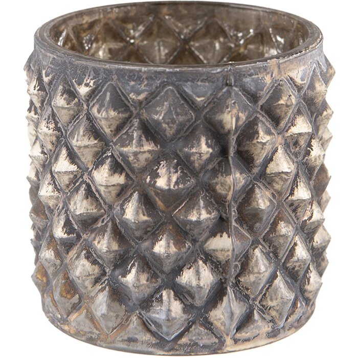 Clayre & Eef 6GL3803 Подставка для свечей Ø 8x8 см черно-бежевая