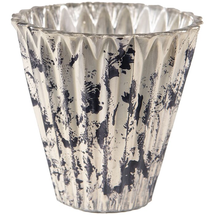 Clayre & Eef 6GL3805 Подставка для свечей Ø 10x10 см серо-бежевая