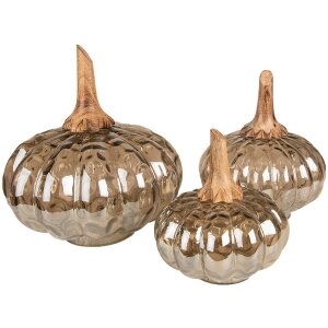 Clayre & Eef 6GL3872 Украшение Тыква Ø 13x15 см коричневый - зеленый