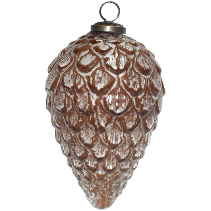 Clayre & Eef 6GL4045 Елочные игрушки Ø 10x16 см коричневый - белый