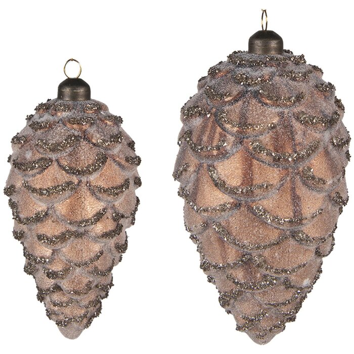 Clayre & Eef 6GL4123 Елочные игрушки Ø 9x18 - Ø 7x15 см (набор из 2) Коричневый