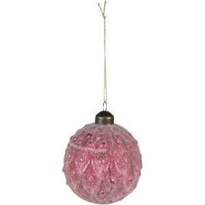 Clayre & Eef 6GL4129 Елочные игрушки Ø 8x8 см (набор из 2) Красный