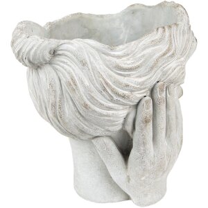 Clayre & Eef 6TE0409L Горшок для цветов 20x23x25 см серо-бежевый