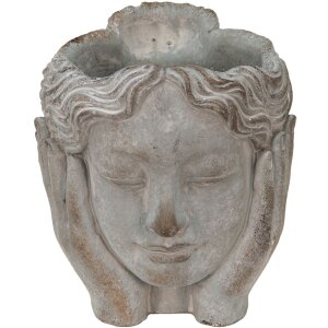 Clayre & Eef 6TE0409S Blumentopf Grau 14x16x17 cm...