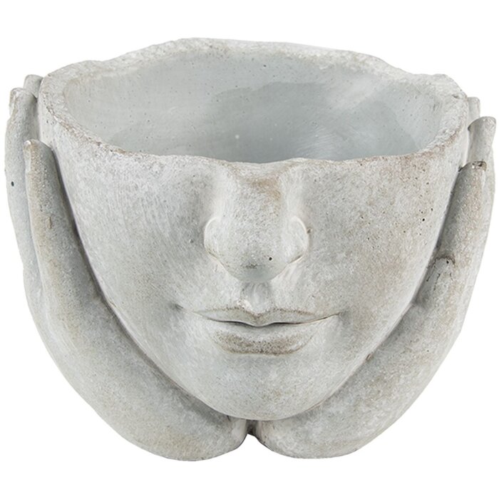 Горшок для цветов Clayre & Eef 6TE0412S 17x17x11 см бежево-серый