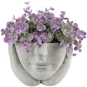 Горшок для цветов Clayre & Eef 6TE0412S 17x17x11 см бежево-серый