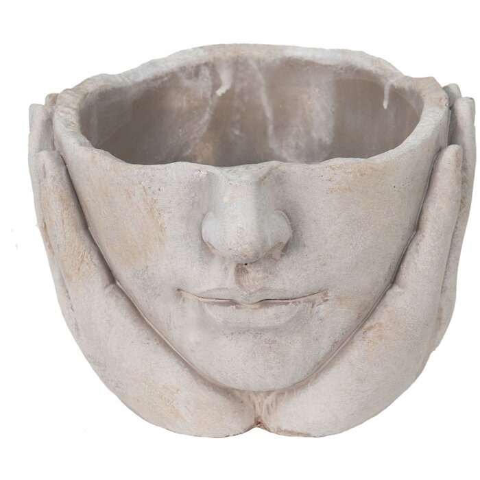 Цветочный горшок Clayre & Eef 6TE0413M 19x19x13 см серо-бежевый