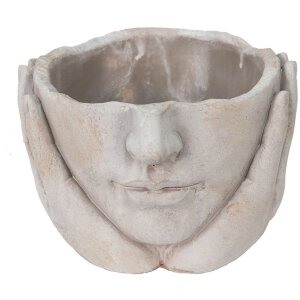 Clayre & Eef 6TE0413M Blumentopf 19x19x13 cm Grau Beige