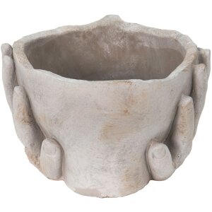 Цветочный горшок Clayre & Eef 6TE0413M 19x19x13 см серо-бежевый