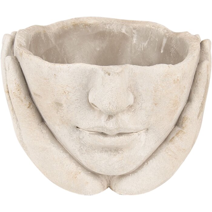 Clayre & Eef 6TE0413S Цветочный горшок 17x17x11 см серо-бежевый