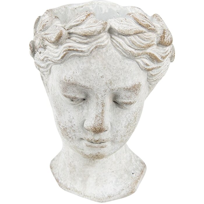 Clayre & Eef 6TE0419 Цветочный горшок 11x11x17 см серо-бежевый