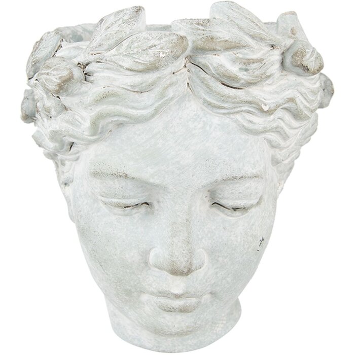 Горшок для цветов Clayre & Eef 6TE0421 Голова 17x13x21 см бежевый