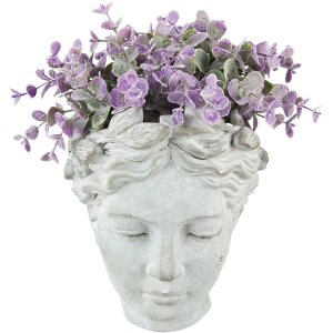 Горшок для цветов Clayre & Eef 6TE0421 Голова 17x13x21 см бежевый