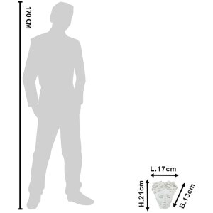 Горшок для цветов Clayre & Eef 6TE0421 Голова 17x13x21 см бежевый