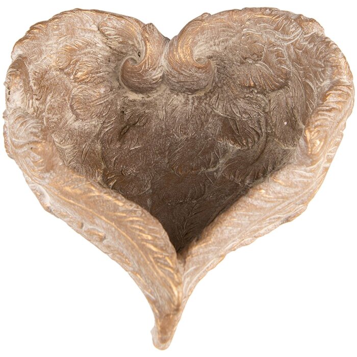 Clayre & Eef 6TE0436 Цветочный горшок сердце 23x25x10 см золотого цвета