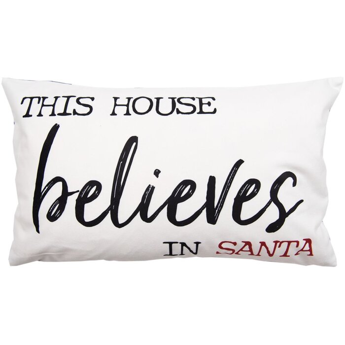 Clayre & Eef BWX36-4 Чехол для подушки 30x50 см белый - черный