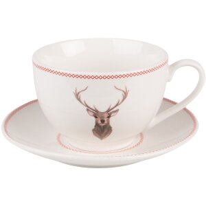 Clayre & Eef COLKS Kaffeetasse mit Untertasse 12x9x6...