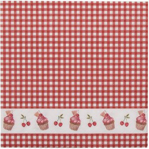 Clayre & Eef CUP73-2 Papierservietten 33x33 cm Rot...