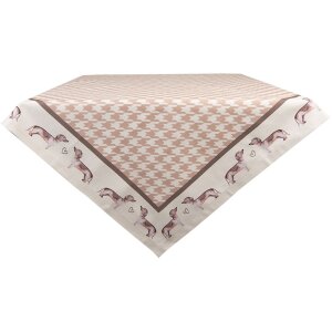 Clayre & Eef DHL01 Tischdecke 100x100 cm Braun mit...