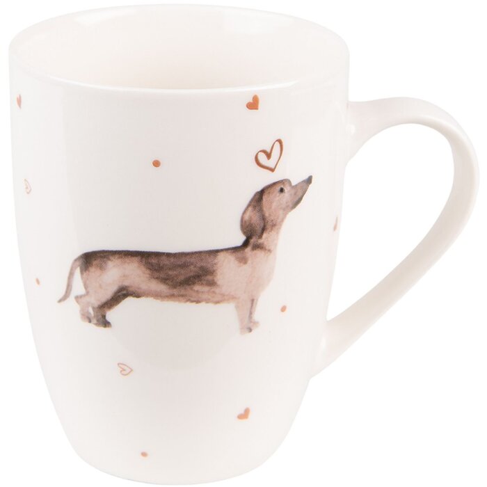 Кружка Clayre & Eef DHLMU 12x8x10 см - 300 мл бежево-коричневая