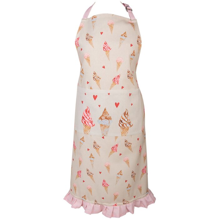 Clayre & Eef FAS41 Фартук 70x85 см бежево-розовый