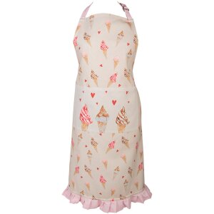 Clayre & Eef FAS41 Schürze 70x85 cm Beige Rosa