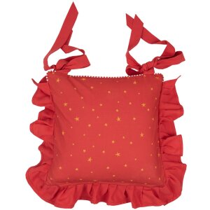 Clayre & Eef HLC25 Stuhlkissen-Hülle 40x40 cm Beige Grün Nussknacker-Motiv