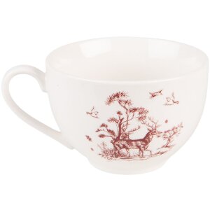 Clayre & Eef PFTKS Кофейная чашка с блюдцем 12x9x6 см - Ø 14x2 см - 200 мл