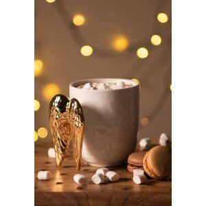 Clayre & Eef WINMU Becher 11x9x10 cm 350 ml Weiß