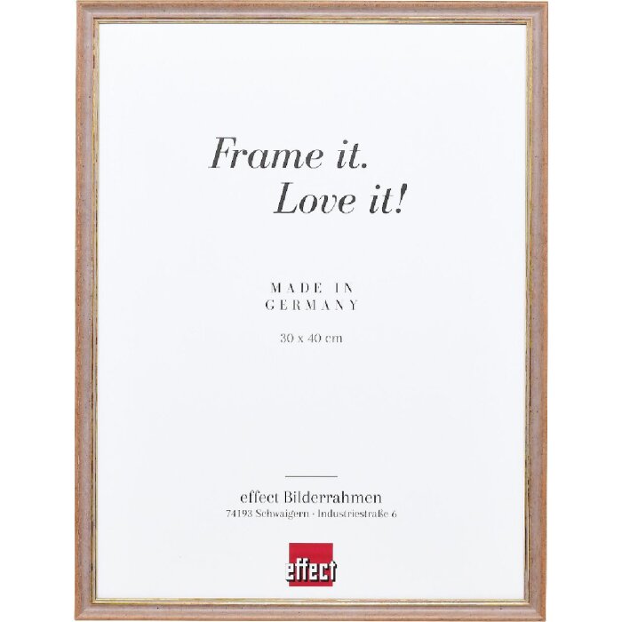 Effect Massiv-Holzrahmen Profil 25 nußbraun 25x35 cm Normalglas