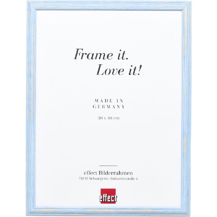 Effect Holzrahmen Profil 32 blau 10,5x14,8 cm Normalglas