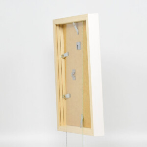 Эффектная деревянная фоторамка профиль 55 белый 35х100 см обычное стекло