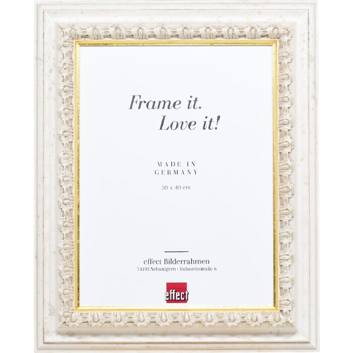 Фоторамка Effect из дерева, профиль 80, белая, 60x80 см, прозрачное стекло