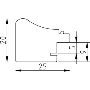 Эффектная деревянная фоторамка профиль 85 серебро 18х27 см обычное стекло