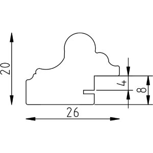 Фоторамка Effect из дерева профиль 86 барокко 50x65 см серебро