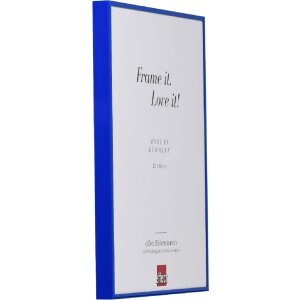 Effect Aluminium-Bilderrahmen Quadro 20x28 cm blau Antireflexglas MDF-Rückwand
