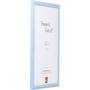 Effect Holzrahmen Profil 32 blau 10x15 cm Antireflexglas