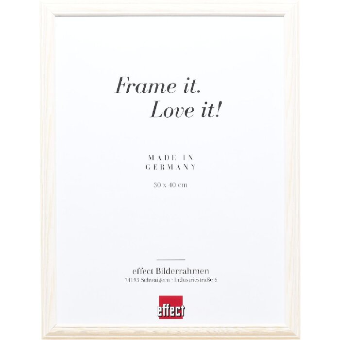 Effect Holzrahmen Profil 32 weiß 13x13 cm Antireflexglas