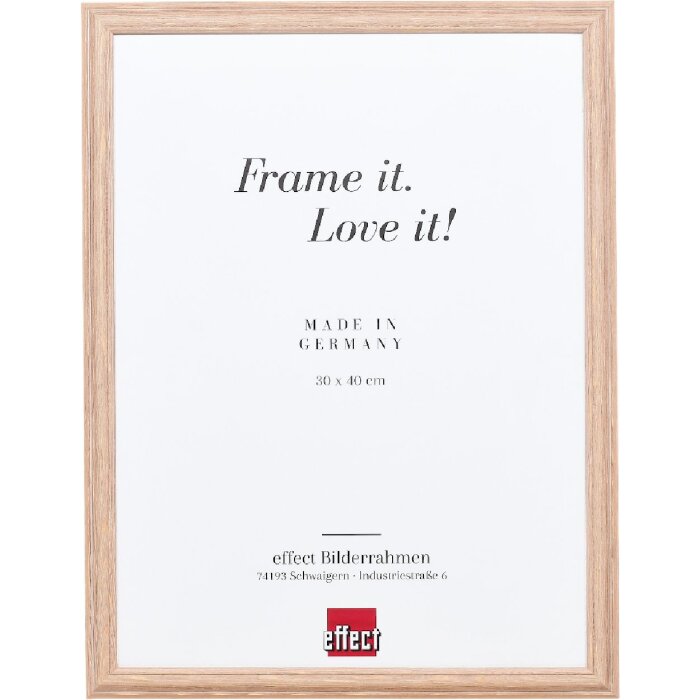 Effect Holzrahmen Profil 32 hellbraun 25x60 cm Antireflexglas