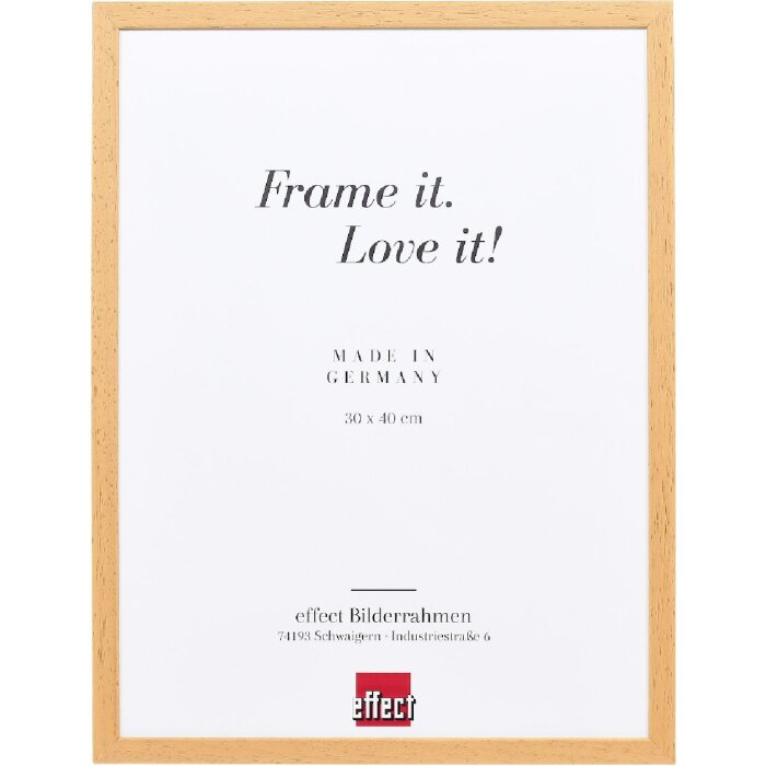 Эффектная деревянная рама профиль 35 дуб 30x40 см антибликовое стекло