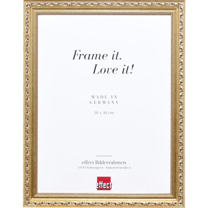Effect Holz-Barockrahmen Profil 37 antiksilber 15x20 cm Antireflexglas