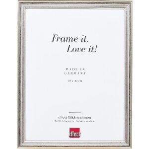 Effect Holzrahmen Profil 44 silber 21x28 cm Antireflexglas