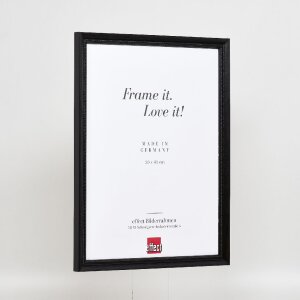 Effect Holzrahmen Profil 48 schwarz 25x50 cm Antireflexglas