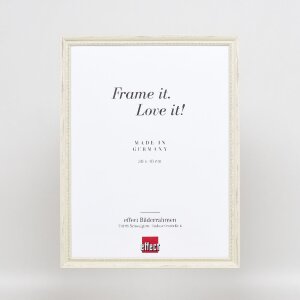 Effect Holzrahmen Profil 48 weiß 30x40 cm Antireflexglas