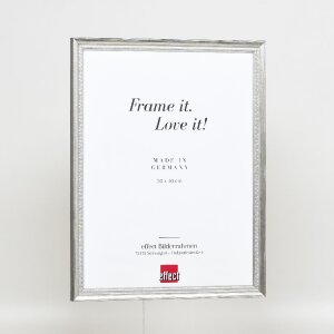 Effect Holzrahmen Profil 48 silber 40x60 cm Antireflexglas
