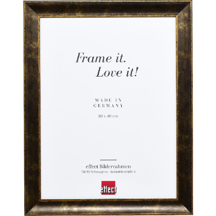 effect Holz Bilderrahmen Profil 68 Schwarz 13x13 cm mit Antireflexglas